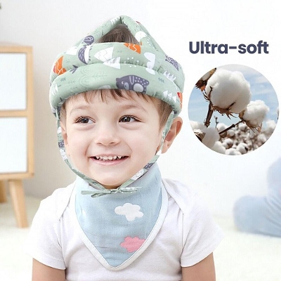 Picture of Toddler Walking Safety Helmet Head Protector Adjustable Baby Infant No Bumps Head Protector Cushion Bumper Bonnet Kids Anti-Fall Safety Cap Hat for Walking Crawling Playing, 6-36 M - Multicolor