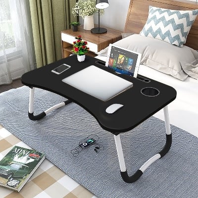 Picture of Computer Laptop Desk Small Foldable Multi-Function Bed Desk Simple Dormitory Lazy Table Bed with Laptop Table - Laptop Table - Laptop Table - Blue