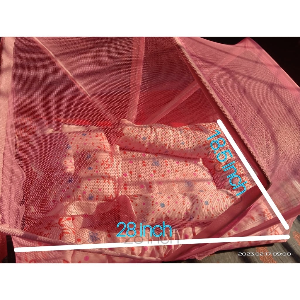 Picture of Baby Bedding Set with Mosquito Net & Pillow – Comfortable Newborn Bed - pink