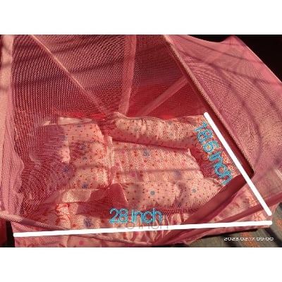 Picture of Baby Bedding Set with Mosquito Net & Pillow – Comfortable Newborn Bed - pink