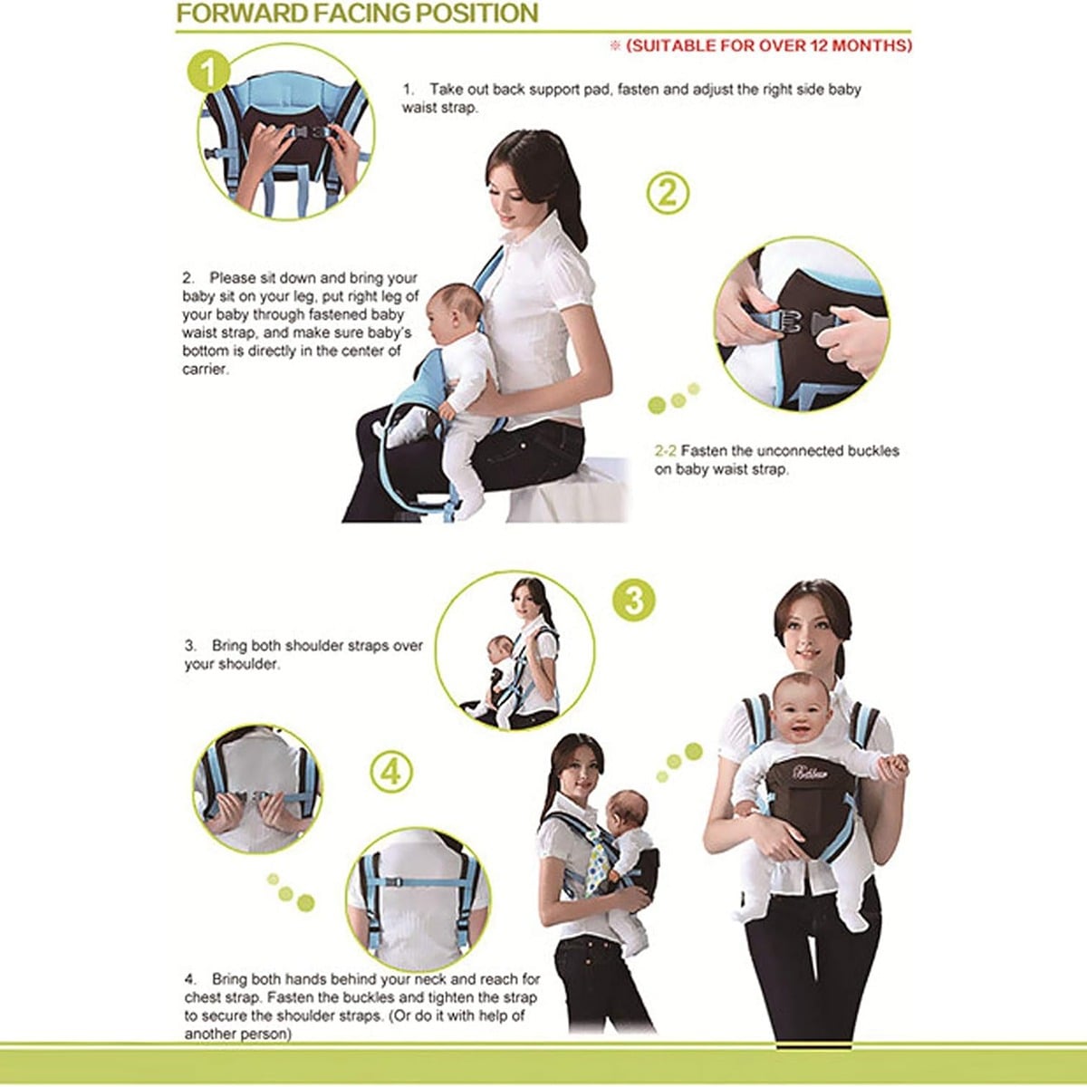 Picture of Premium Stylish Kids 4-in-1 Adjustable Baby Carrier High Quality Comfortable And Premium Stylish Baby Carrier - Multicolor