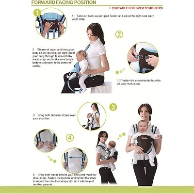 Picture of Premium Stylish Kids 4-in-1 Adjustable Baby Carrier High Quality Comfortable And Premium Stylish Baby Carrier - Multicolor
