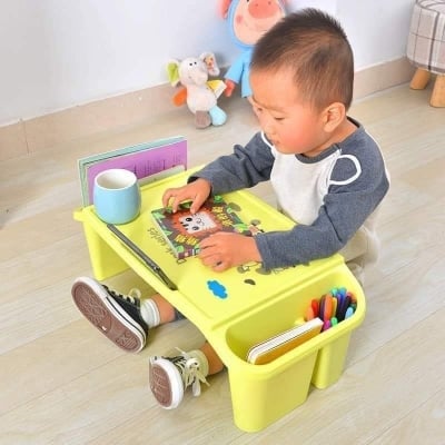Picture of Children's Study Table Baby Snack Table Storage Box, Writing Plastic Table - Multicolor