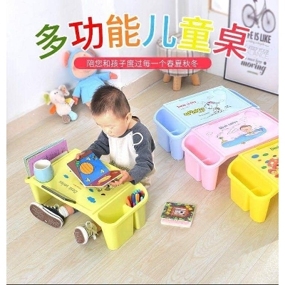 Picture of Children's Study Table Baby Snack Table Storage Box, Writing Plastic Table - Multicolor