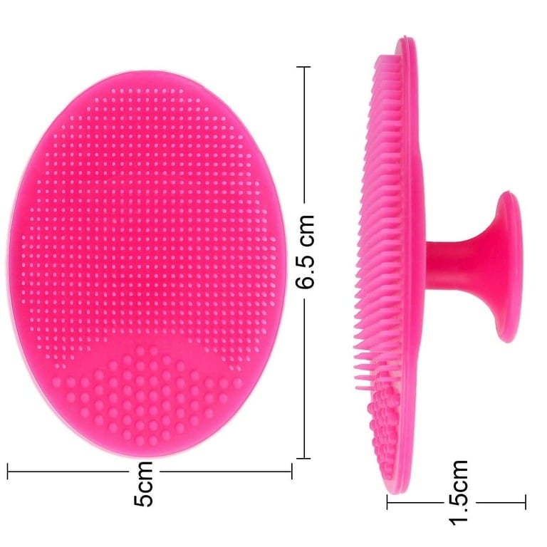Picture of Baby Bath Brush Baby Cradle Cap Brush Silicone Massage Brush Silicone Scrubbers Exfoliator Brush - Red
