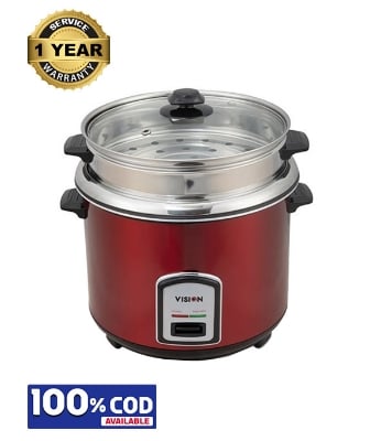 Picture of VISION 3.0 Liter Rice Cooker REL-50-05 Stainless Steel Single Pot Regular Red