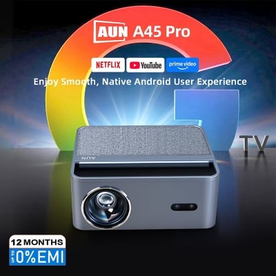 Picture of AUN A45 Pro Projector Android Google Netflix Licensed Native Full HD 1080P Portable Home Theater 3D MINI Smart Projector HDR