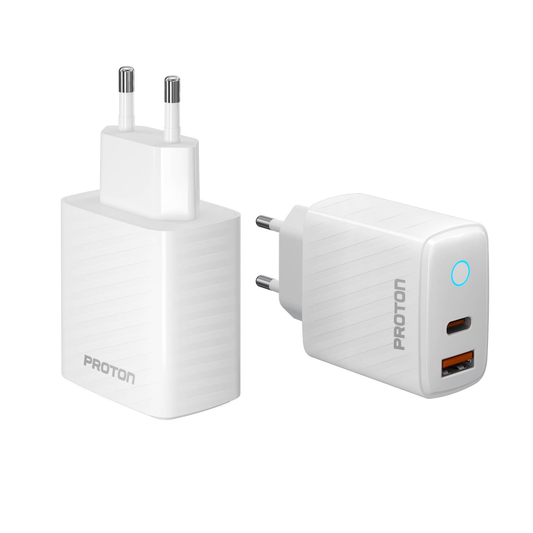Picture of Proton 20W FAST CHARGER- T20 Ultra, Dual Port ( A +C ) with Special LED Light, Overvoltage & Overcurrent Protection 