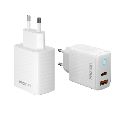 Picture of Proton 20W FAST CHARGER- T20 Ultra, Dual Port ( A +C ) with Special LED Light, Overvoltage & Overcurrent Protection 