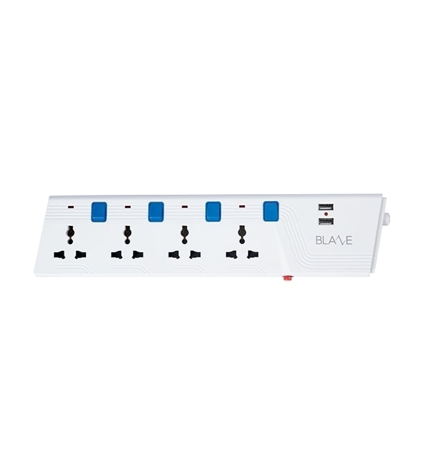 Picture of Blaze Smart Extension Socket 4 SKT, 2 Pin, 3 Yard, USB