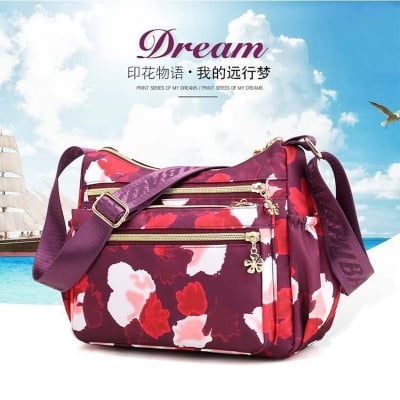 Picture of ( Light Maroon colour ) Korean sports travel shoulder bag