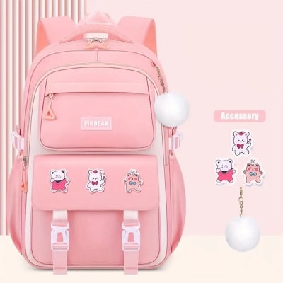 Picture of Kids Backpack Children School Bags for Girls Orthopedic Waterproof Primary Schoolbag Book Bag (pink)