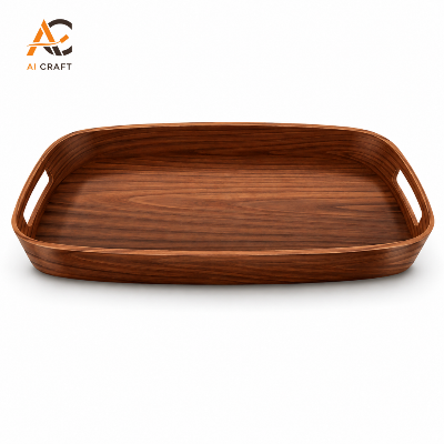 Picture of Premium Mahogany Rectangular Wooden Serving Tray