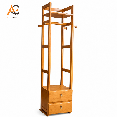 Picture of Luxury Wooden Clothes Stand with Storage Drawers