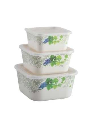 Buy Italiano 3 Pcs Square Container Set Snowdrop Online