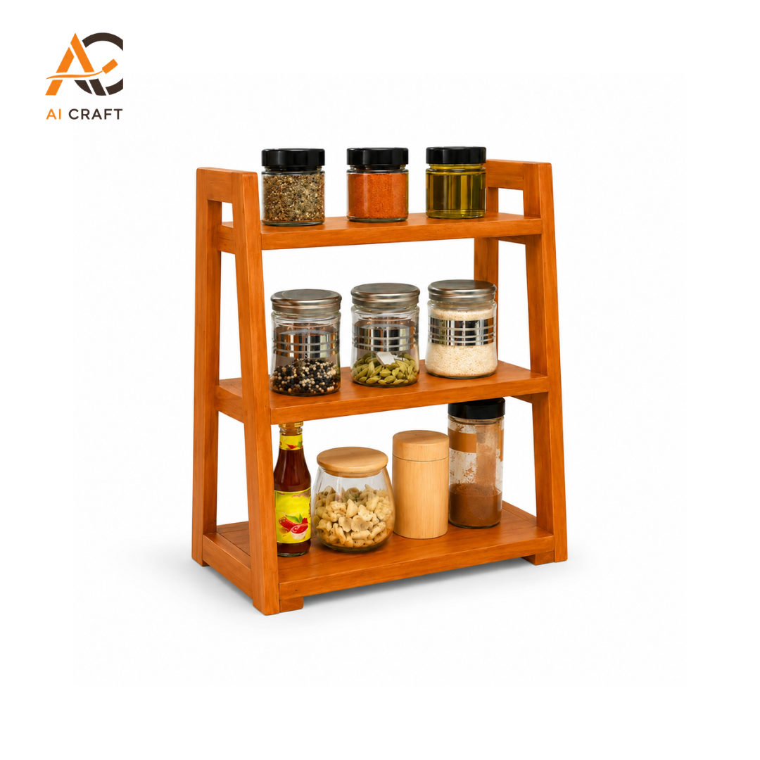 Picture of Multi-Purpose Wooden Kitchen Organizer Shelf