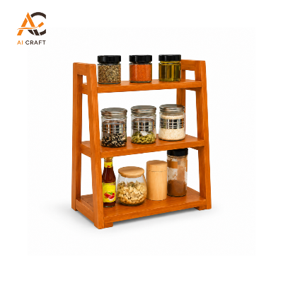 Picture of Multi-Purpose Wooden Kitchen Organizer Shelf
