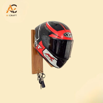 Picture of Helmet Stand with Key Holder –  Wall Organizer