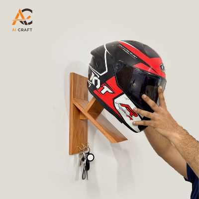 Picture of Helmet Stand with Key Holder –  Wall Organizer