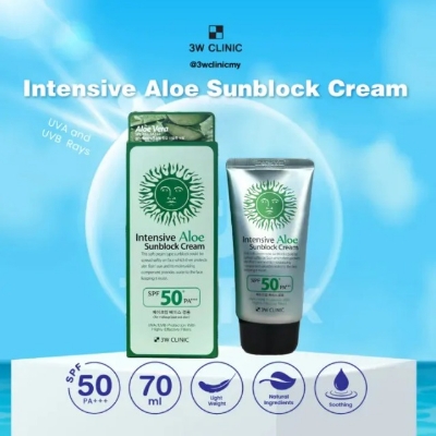 Picture of Korean product 3W Clinic Intensive Aloe Sunblock Cream SPF50+ PA+++