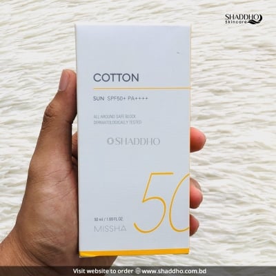 Picture of Korean item MISSA Cotton Sunscreen SPF 50+ PA++++ 50ml – Lightweight Korean Sun Cream