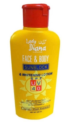 Picture of Lady Diana Face & Body Sun Block & Whitening Lotion SPF 40 200ml