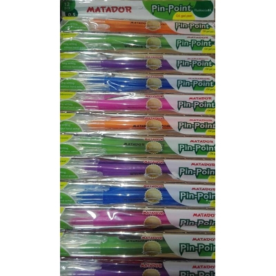 Picture of Matador 1 Dozen Pin Point Markers Office School Supply Non Refillable Ink Ballpoint Pens - Multicolor