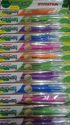 Picture of Matador 1 Dozen Pin Point Markers Office School Supply Non Refillable Ink Ballpoint Pens - Multicolor