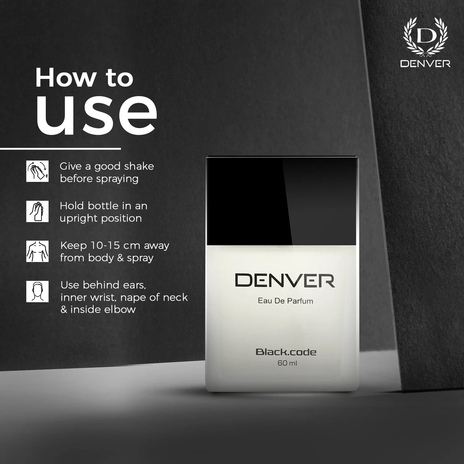 Picture of DENVER - Black Code Perfume| Eau de Parfum - For Men |Long Lasting Luxury Scent Fragrance - 60ML