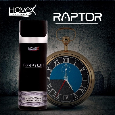 Picture of International UAE product Body spray party scent Havex RAPTOR used for male- 200 ml