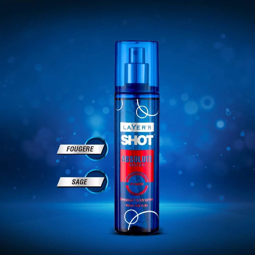 Picture of International  product Layer'r Shot Absolute series power Fragrant body spray 135 Ml