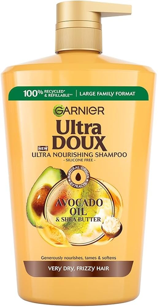 Picture of Garnier Ultra Doux Avocado Oil & Shea Butter Nourishing Shampoo For Very Dry & Frizzy Hair - 1000 ml - Multicolor