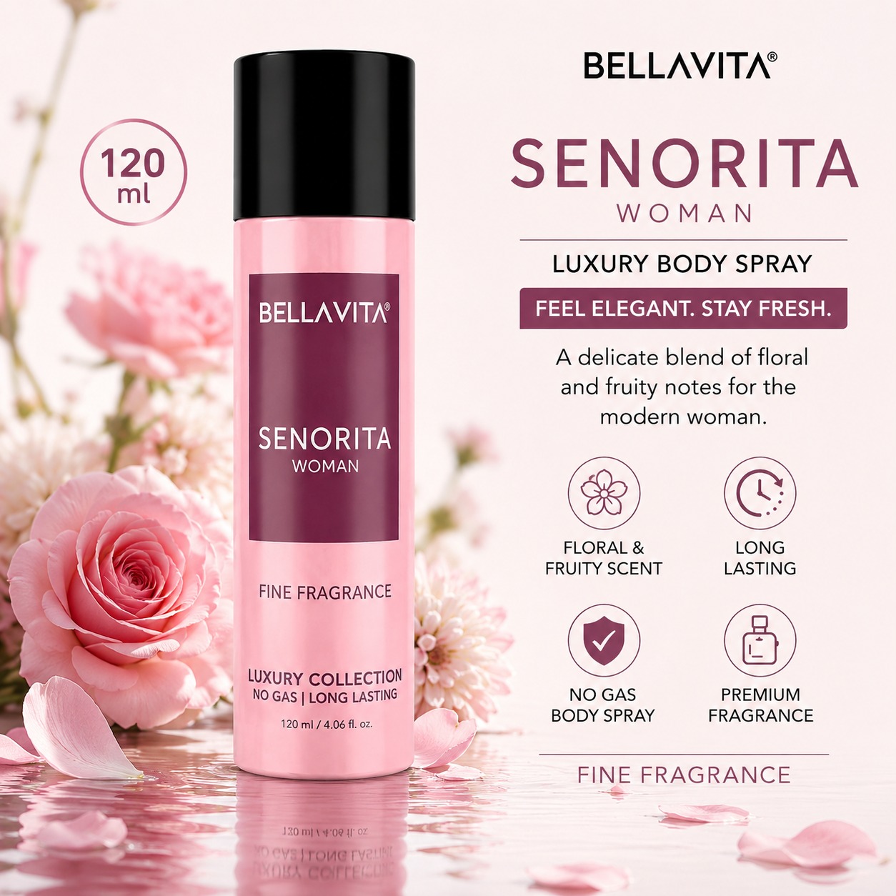 Picture of Bellavita Luxury Senorita Woman Fragrance Body Spray 120ml