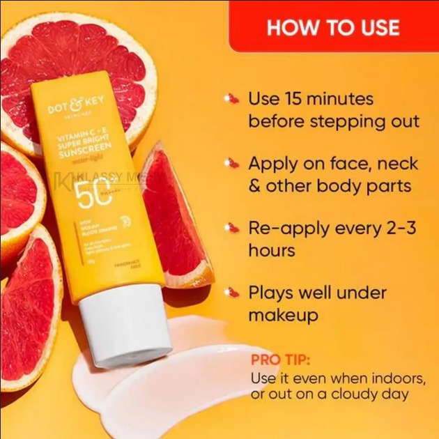 Picture of Dot & Key Vitamin C+E Super Bright Sunscreen SPF 50 -80gm