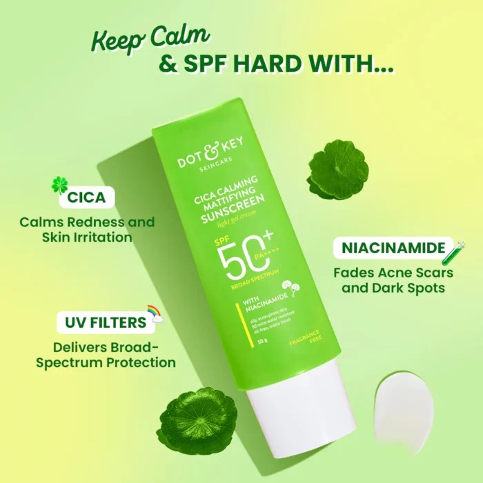 Picture of Dot & Key Cica Calming Mattifying Sunscreen SPF 50+ PA++++ 80 gm