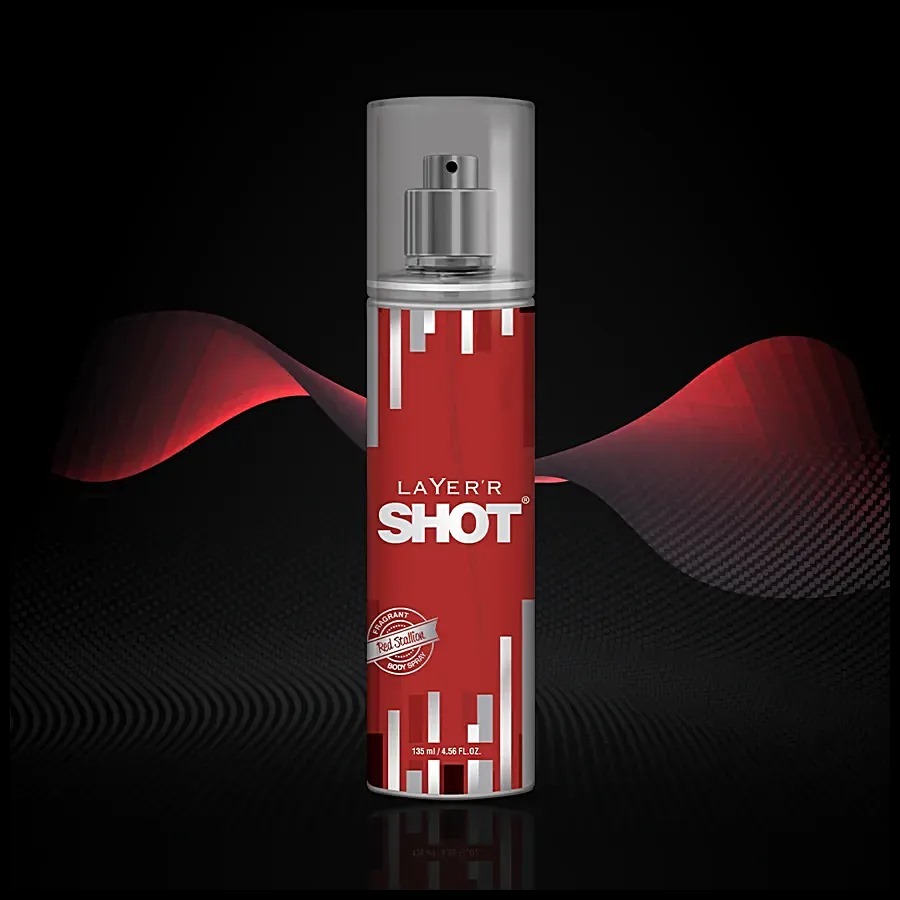 Picture of LaYer'r Shot Fragrant Red Stallion Body Spray for men 135ml