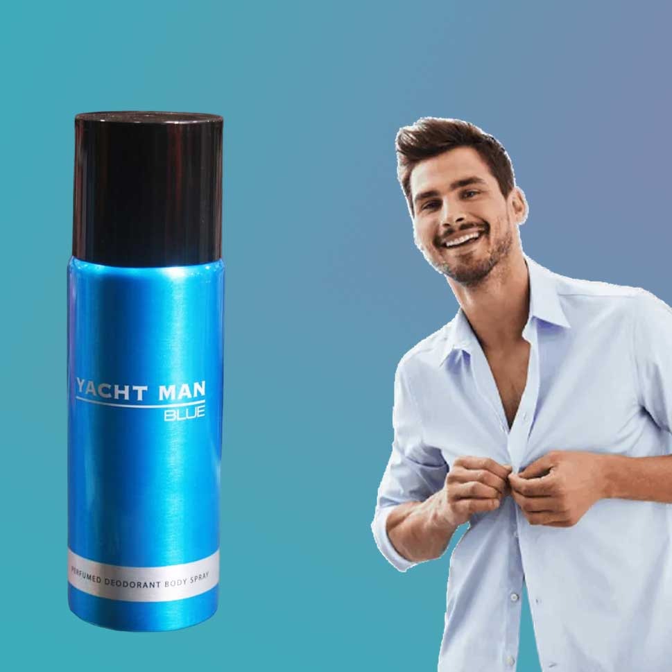 Picture of International UAE product Body Spray Yacht man BLUE used for male - 200 ml