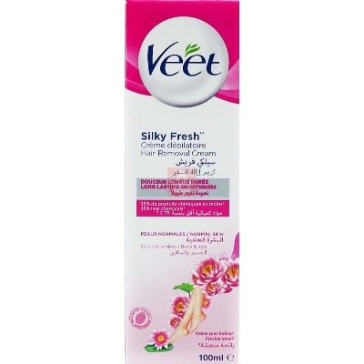 Picture of Veet Silky Fresh Hair Removal Cream Body & Lags For Normal Skin 100ml - Multicolor