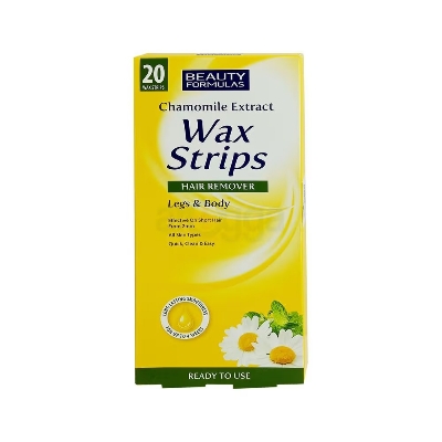 Picture of Beauty Formulas CHAMOMILE Wax Strips Hair Remover Legs & Body-20 STRIPS - Multicolor