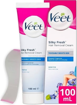 Picture of Veet Silky Fresh Hair Removal Cream For Sensitive Skin 100g - Multicolor