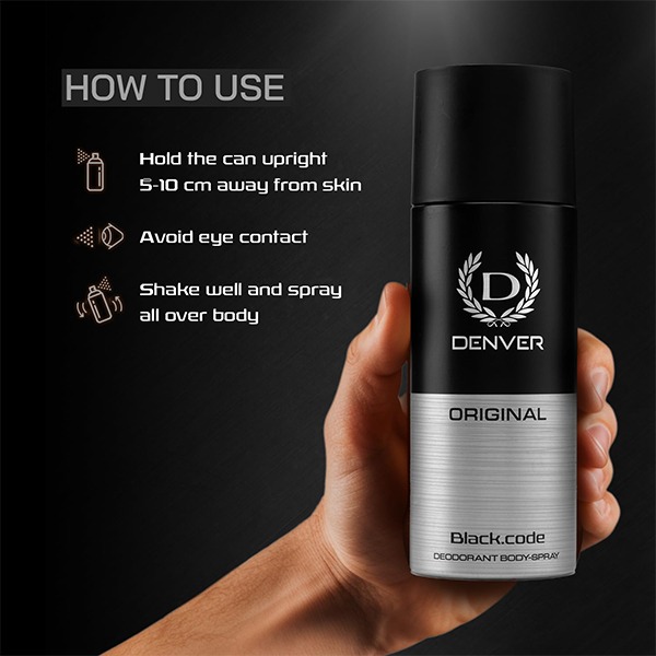 Picture of Denver Black Code Original Deodorant For Men- 165 ml