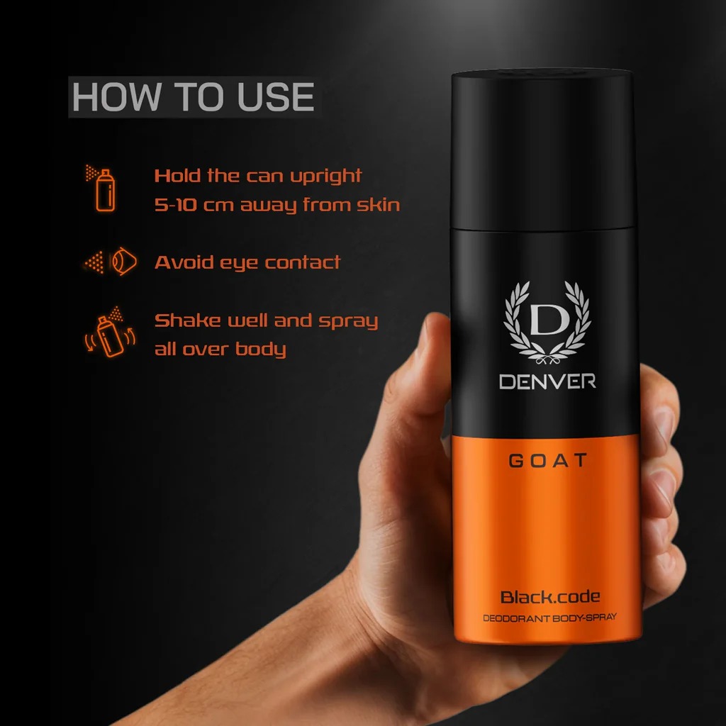 Picture of Denver Goat Black Code Deodorant Body Spray For Men 150ml