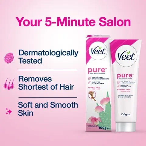 Picture of Veet Pure Hair Removal Cream Normal Skin 100g - Multicolor