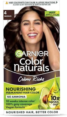 Picture of Garnier Color Naturals Creme Riche Hair Color 4 Brown 70ml+60g - Brown