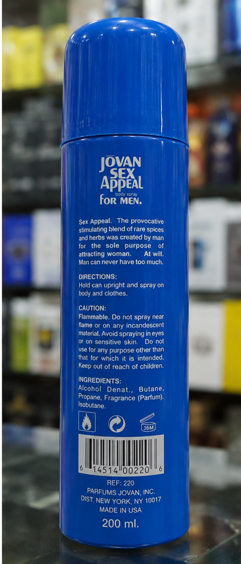 Picture of Jovan Musk Body Spray For Men -Sex Appeal - 200 ml