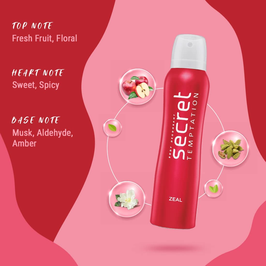 Picture of Body spray Secret temptation Zeal used for female - 150 ml