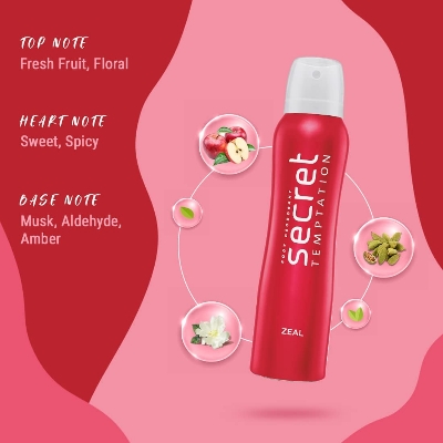 Picture of Body spray Secret temptation Zeal used for female - 150 ml