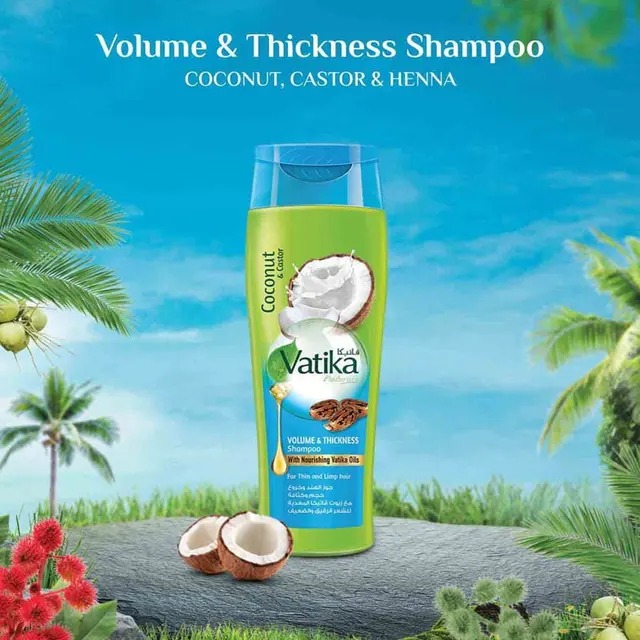 Picture of Vatika Naturals Coconut and Castor Volume & Thickness Shampoo - 400ml - Multicolor