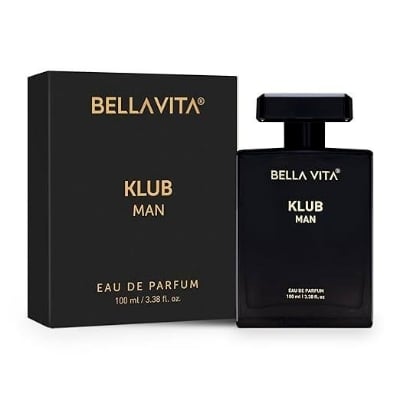Picture of Bella Vita Luxury KLUB Man Eau De Parfum Perfume for Men with Lemon, Rose and Vanilla|Musky and Spicy Long Lasting Premium EDP Fragrance Scent, 100Ml