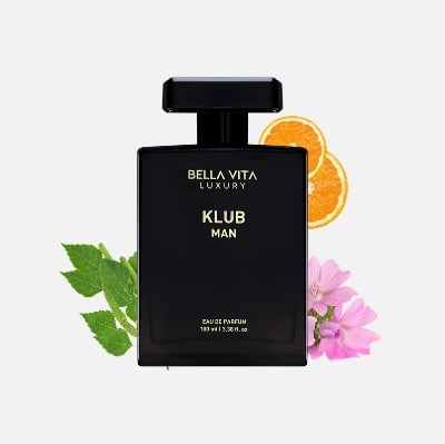 Picture of Bella Vita Luxury KLUB Man Eau De Parfum Perfume for Men with Lemon, Rose and Vanilla|Musky and Spicy Long Lasting Premium EDP Fragrance Scent, 100Ml